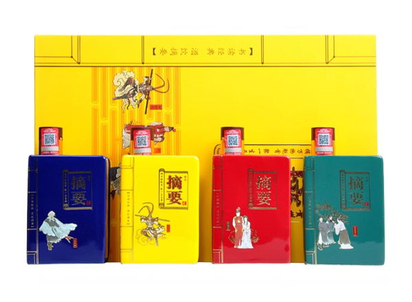 孝感摘要酒回收摘要四大名著礼盒装53度200ml*4瓶贵州金沙回沙酒